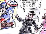 Caricature Manuel Valls super-héros