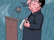 François Hollande sous pluie