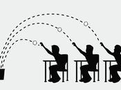 poubelle, élèves, bouts papier belle leçon