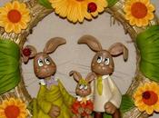 Couronne avec famille Lapin porcelaine froide