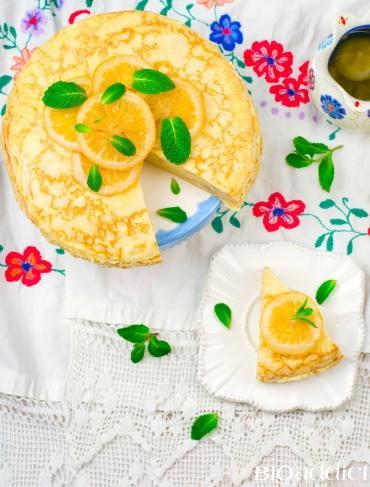 Gâteau de crêpes bio au citron