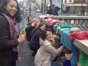 station Mairie Lilas entièrement recouverte tricot urbain