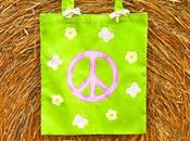 Tote-bag "Peace love" feutres Posca