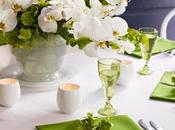 décoration table vert anis blanc