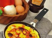 Petite omelette poivrons rouges oignons doux sauce Heinz Barbecue