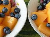 Salade melon myrtilles coulis mangue abricot [#fruits #dessert]
