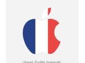 Attentats Paris logo bleu-blanc-rouge affiché site d’Apple