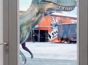 dinosaure virtuel balade dans centre commercial
