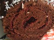Gâteau roulé chocolat confiture framboise