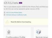 9.3.2 bêta disponible iPhone, iPad, iPod Touch