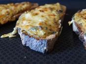 Tartines pain campagne, béchamel duxelle champignons