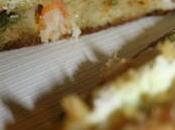Cake crevettes poireaux curcuma (sans lait) avec coeur fromage frais