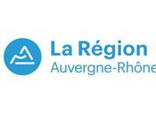 région Auvergne Rhône-Alpes logo volcans, montagnes fleuves