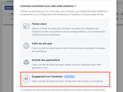 Facebook comment créer audience personnes interagi avec votre Page