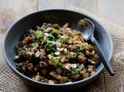 Salade lentilles céléri noisettes menthe