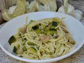 spring pasta courgettes, champignons, petits pois