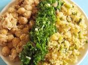 Pois chiches, Boulgour chou Kale pour recette originale (Vegan)