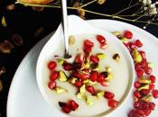 Firni, dessert afghan base farine riz, pistaches fleur d’oranger pour prolonger voyage...