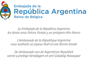 Carte vœux souriante l'Ambassade d'Argentine Belgique [Fin d'année]