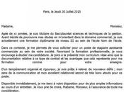 lettre demission lycée