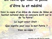 France &quot;Ma Patrie&amp;quot; lettre d'un élève 3ème