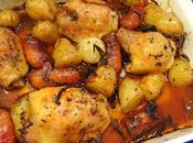 Plaque poulet, pommes terre chorizo