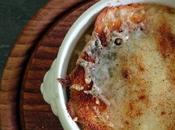 Soupe poireaux toast fromage