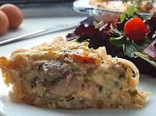 Quiche légère sans pâte champignons, poireaux crème