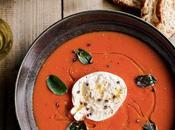 Soupe tomates basilic burrata