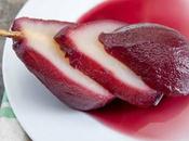 Poires pochées rouge dessert élégant impressionnant