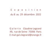 Galerie Claudine Legrand exposition Ramzi Ghotbaldin (8/29 Décembre 2022)